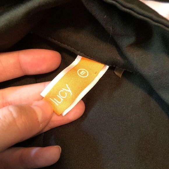 Lucy brown & light pink zip up sweater. Size medium - Picture 3 of 11